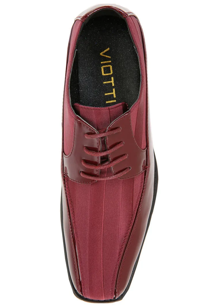 "179" Burgundy Striped Tuxedo Shoes