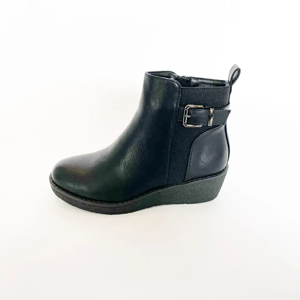 Savoy black wedge  boot