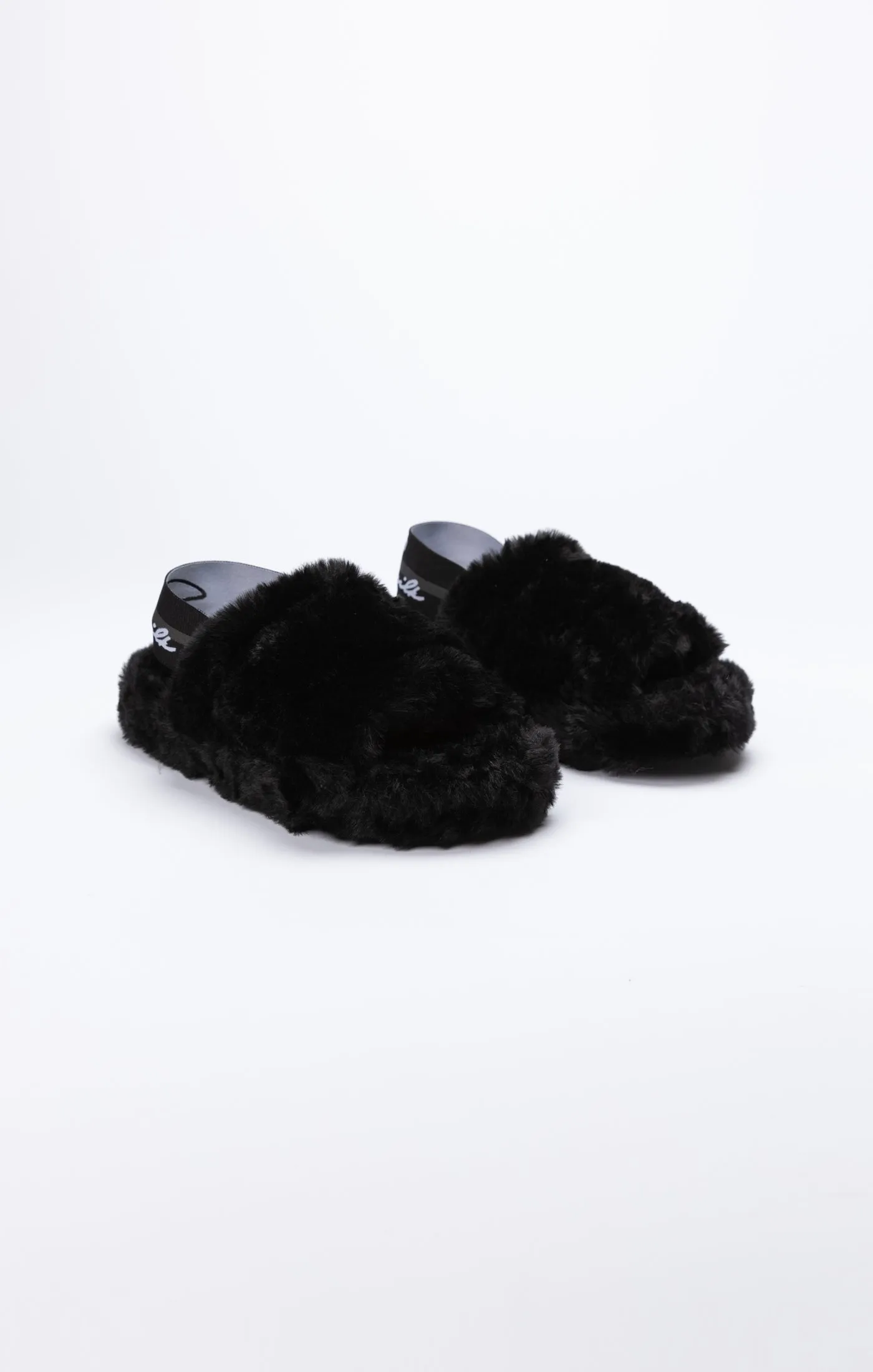 SikSilk Plush Slides - Black & Asphalt