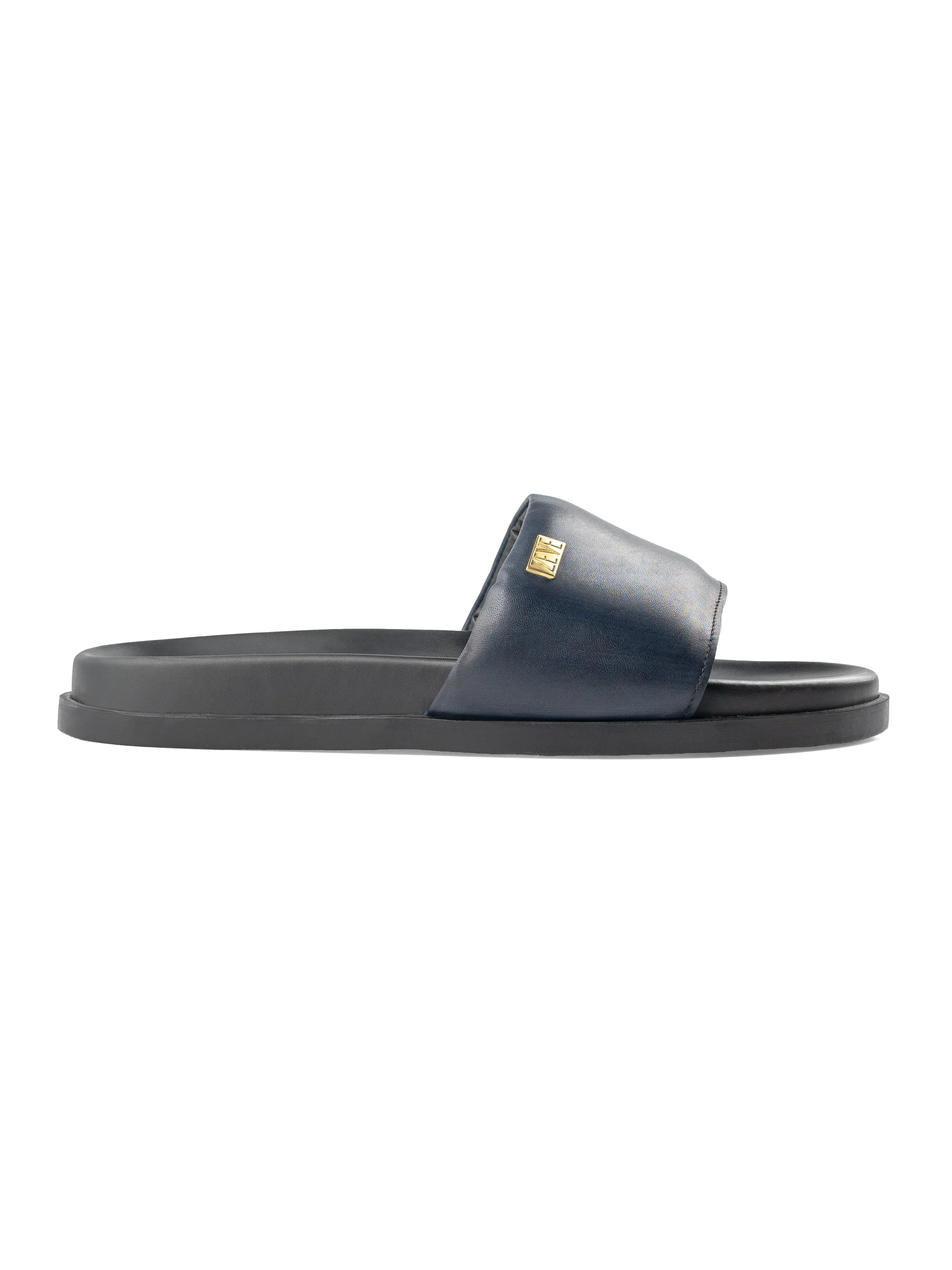 Slide Sandal - Blue Patina Leather