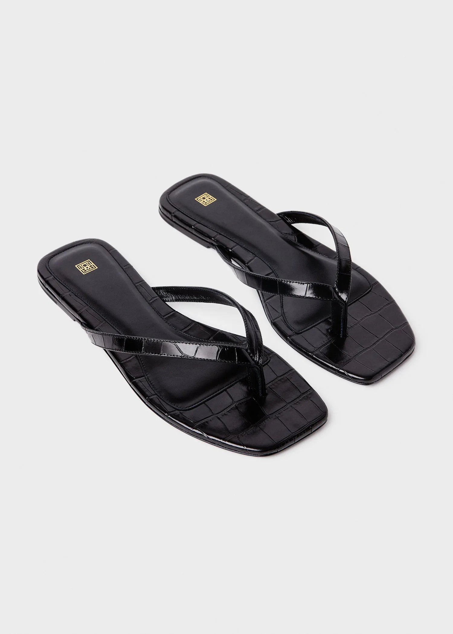 The Flip-Flop Flat black croco