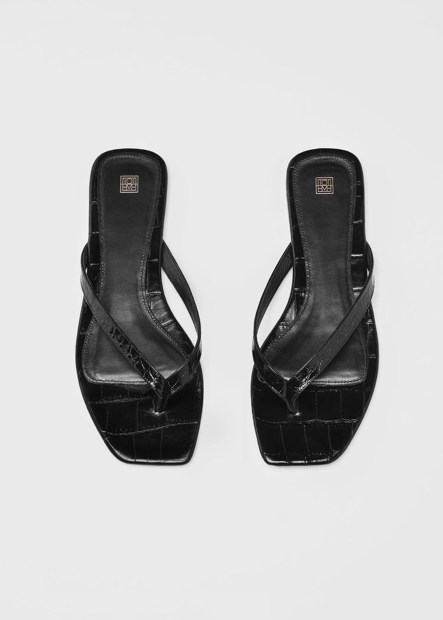 The Flip-Flop Flat black croco