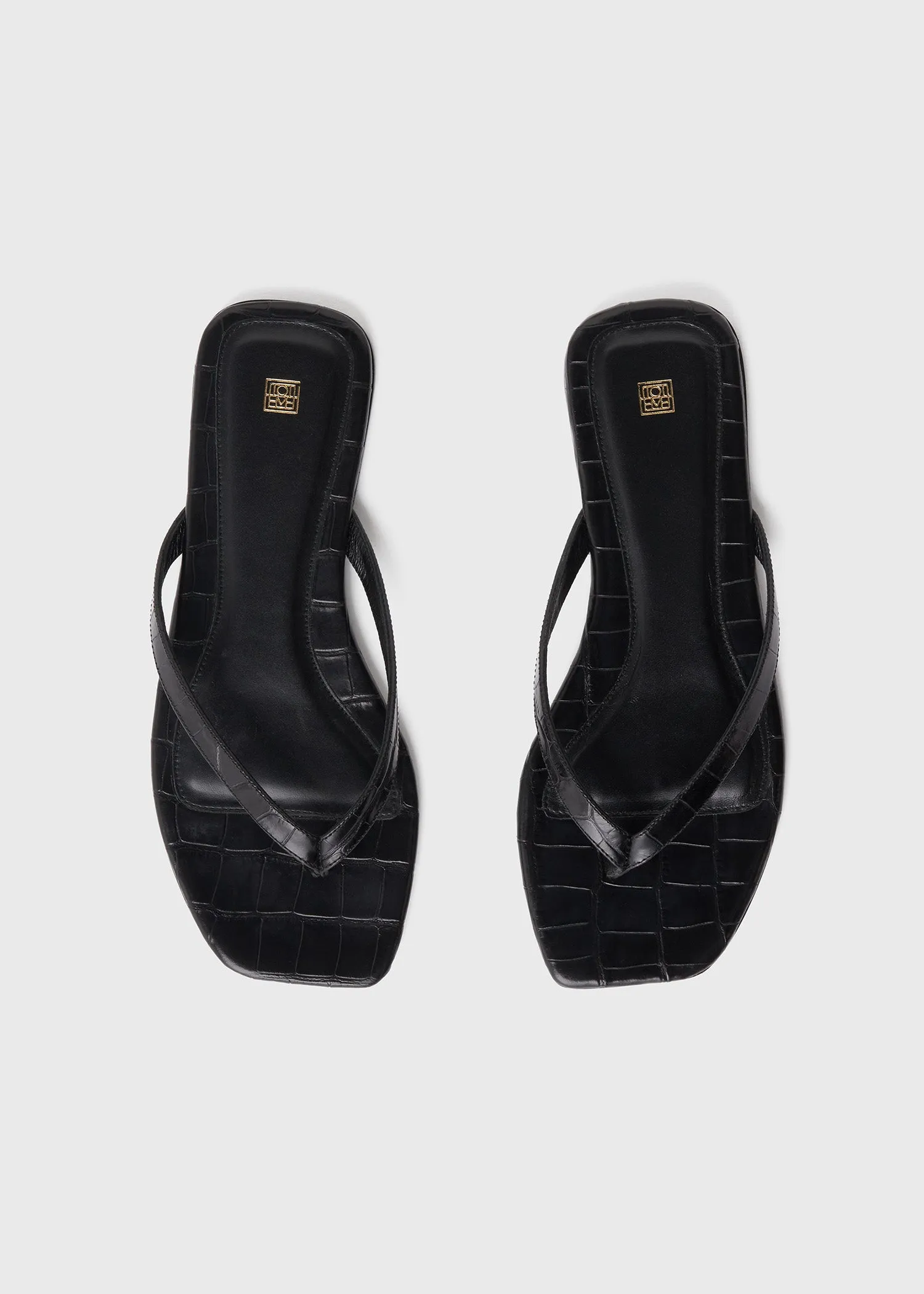 The Flip-Flop Flat black croco