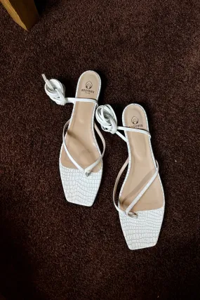 Tyla Sandal in White Emboss