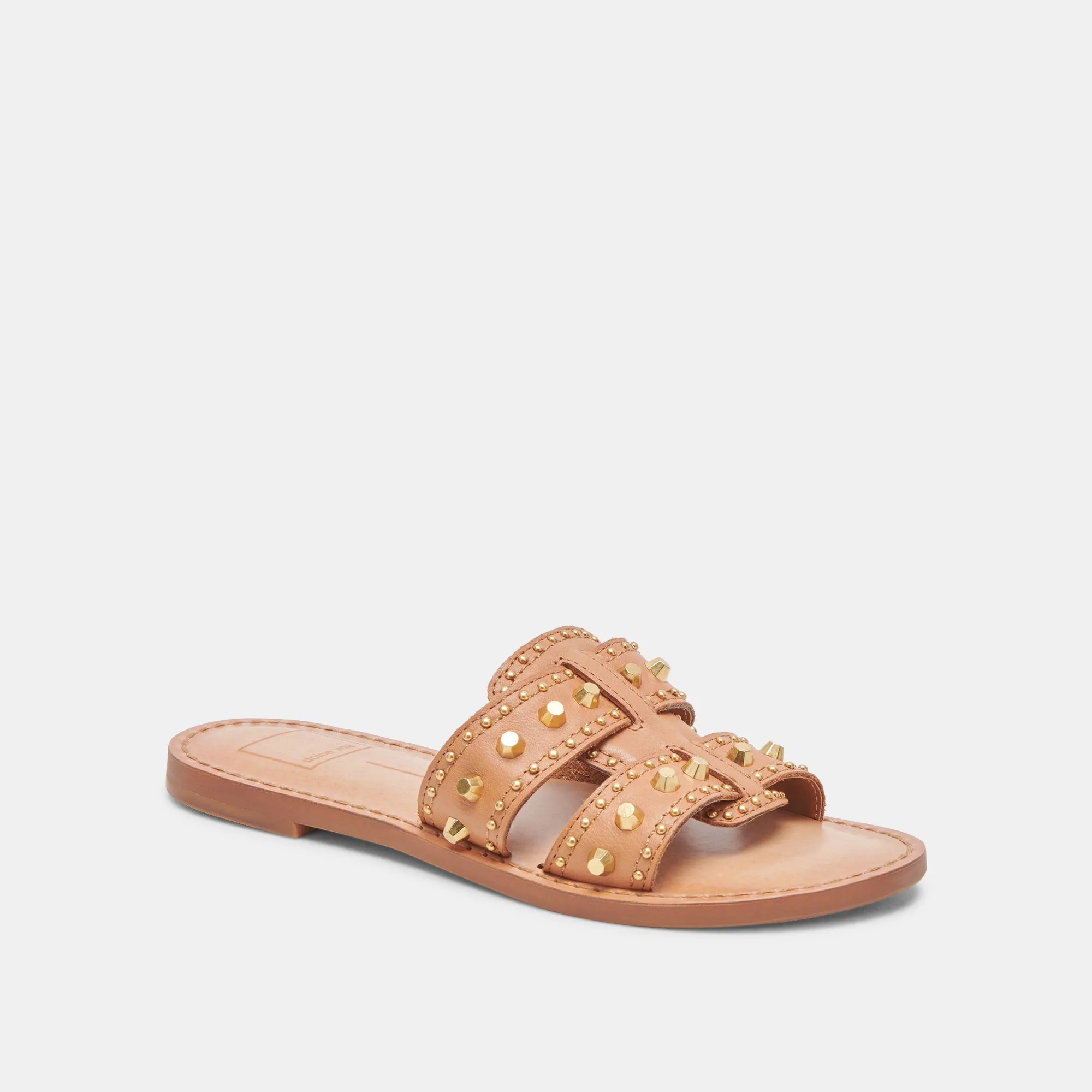 WESLA STUD SANDALS HONEY LEATHER