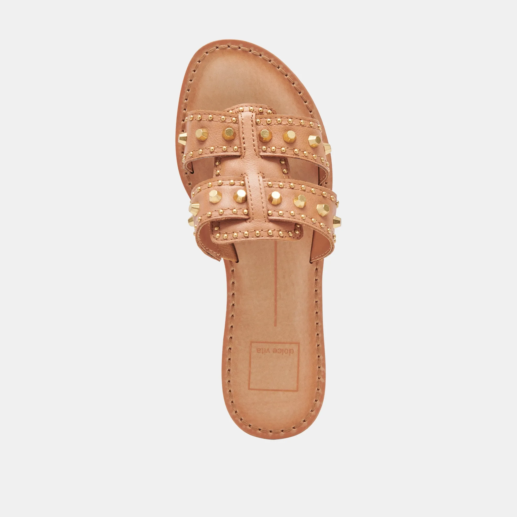 WESLA STUD SANDALS HONEY LEATHER